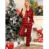 image:imageSWOMOG Womens Pajamas Set Long Sleeve Sleepwear Button Down Nightwear Soft Cotton Pj Lounge SetsRed Plaid