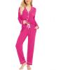 image:imageSWOMOG Womens Pajamas Set Long Sleeve Sleepwear Button Down Nightwear Soft Cotton Pj Lounge SetsRose Red
