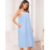 image:imageSWOMOG 100 Cotton Nightgowns for Women Lace Nightgown Sleeveless Sleep Dress Victorian Sleepshirt Button Strap GownBlue