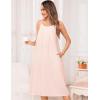 image:imageSWOMOG 100 Cotton Nightgowns for Women Lace Nightgown Sleeveless Sleep Dress Victorian Sleepshirt Button Strap GownLight Pink