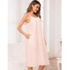 image:imageSWOMOG 100 Cotton Nightgowns for Women Lace Nightgown Sleeveless Sleep Dress Victorian Sleepshirt Button Strap GownLight Pink