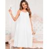image:imageSWOMOG 100 Cotton Nightgowns for Women Lace Nightgown Sleeveless Sleep Dress Victorian Sleepshirt Button Strap GownWhite