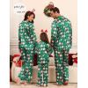 image:imageSWOMOG Matching Family Pajamas Set Women amp Men amp Kids Silk Satin Pjs 2 Pcs Long Sleeve Button Down Sleepwear with 2 PocketsKids Christmas Pattern 150Age for 1213Y
