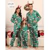 image:imageSWOMOG Matching Family Pajamas Set Women amp Men amp Kids Silk Satin Pjs 2 Pcs Long Sleeve Button Down Sleepwear with 2 PocketsKids Christmas Pattern 150Age for 1213Y