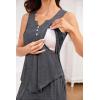 image:imageSWOMOG Maternity Nursing Pajamas Sets 3 PCS Women Postpartum Pajama Breastfeeding 3 in 1 Labor Delivery Button Pregnancy PjsDeep Grey