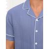 image:imageSWOMOG Men Pajama Set Short Sleeve Summer Pjs Button Down Sleepwear Soft Pajama Shorts 2 Piece Loungewear with PocketsBlue