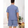 image:imageSWOMOG Men Pajama Set Short Sleeve Summer Pjs Button Down Sleepwear Soft Pajama Shorts 2 Piece Loungewear with PocketsBlue