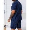 image:imageSWOMOG Men Pajama Set Short Sleeve Summer Pjs Button Down Sleepwear Soft Pajama Shorts 2 Piece Loungewear with PocketsBlue Black Plaid
