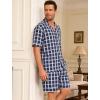 image:imageSWOMOG Men Pajama Set Short Sleeve Summer Pjs Button Down Sleepwear Soft Pajama Shorts 2 Piece Loungewear with PocketsBlue White Plaid