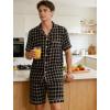 image:imageSWOMOG Men Pajama Set Short Sleeve Summer Pjs Button Down Sleepwear Soft Pajama Shorts 2 Piece Loungewear with PocketsBrown Plaid