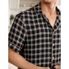 image:imageSWOMOG Men Pajama Set Short Sleeve Summer Pjs Button Down Sleepwear Soft Pajama Shorts 2 Piece Loungewear with PocketsBrown Plaid