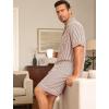 image:imageSWOMOG Men Pajama Set Short Sleeve Summer Pjs Button Down Sleepwear Soft Pajama Shorts 2 Piece Loungewear with PocketsBrown White Stripes