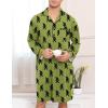 image:imageSWOMOG Mens Nightgown Long Sleeve Sleep Shirt Big amp Tall Nightshirt Button Down Pajama Comfy Nightwear MXXXLArmy Green Bigfoot