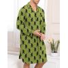 image:imageSWOMOG Mens Nightgown Long Sleeve Sleep Shirt Big amp Tall Nightshirt Button Down Pajama Comfy Nightwear MXXXLArmy Green Bigfoot