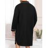 image:imageSWOMOG Mens Nightgown Long Sleeve Sleep Shirt Big amp Tall Nightshirt Button Down Pajama Comfy Nightwear MXXXLBlack