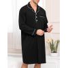 image:imageSWOMOG Mens Nightgown Long Sleeve Sleep Shirt Big amp Tall Nightshirt Button Down Pajama Comfy Nightwear MXXXLBlack