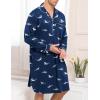 image:imageSWOMOG Mens Nightgown Long Sleeve Sleep Shirt Big amp Tall Nightshirt Button Down Pajama Comfy Nightwear MXXXLBlue Shark