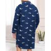 image:imageSWOMOG Mens Nightgown Long Sleeve Sleep Shirt Big amp Tall Nightshirt Button Down Pajama Comfy Nightwear MXXXLBlue Shark