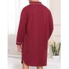 image:imageSWOMOG Mens Nightgown Long Sleeve Sleep Shirt Big amp Tall Nightshirt Button Down Pajama Comfy Nightwear MXXXLWine Red