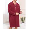 image:imageSWOMOG Mens Nightgown Long Sleeve Sleep Shirt Big amp Tall Nightshirt Button Down Pajama Comfy Nightwear MXXXLWine Red