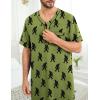 image:imageSWOMOG Mens Nightgown Short Sleeve Lounge Sleep Henley Shirt Pajama Big amp Tall Nightshirt Comfy Nightwear M3XLArmy Green Bigfoot