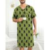 image:imageSWOMOG Mens Nightgown Short Sleeve Lounge Sleep Henley Shirt Pajama Big amp Tall Nightshirt Comfy Nightwear M3XLArmy Green Bigfoot