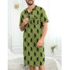 image:imageSWOMOG Mens Nightgown Short Sleeve Lounge Sleep Henley Shirt Pajama Big amp Tall Nightshirt Comfy Nightwear M3XLArmy Green Bigfoot