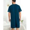 image:imageSWOMOG Mens Nightgown Short Sleeve Lounge Sleep Henley Shirt Pajama Big amp Tall Nightshirt Comfy Nightwear M3XLBlue Green