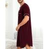 image:imageSWOMOG Mens Nightgown Short Sleeve Lounge Sleep Henley Shirt Pajama Big amp Tall Nightshirt Comfy Nightwear M3XLDeep Grape Purple