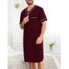 image:imageSWOMOG Mens Nightgown Short Sleeve Lounge Sleep Henley Shirt Pajama Big amp Tall Nightshirt Comfy Nightwear M3XLDeep Grape Purple