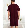 image:imageSWOMOG Mens Nightgown Short Sleeve Lounge Sleep Henley Shirt Pajama Big amp Tall Nightshirt Comfy Nightwear M3XLDeep Grape Purple