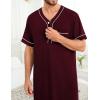 image:imageSWOMOG Mens Nightgown Short Sleeve Lounge Sleep Henley Shirt Pajama Big amp Tall Nightshirt Comfy Nightwear M3XLDeep Grape Purple