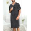 image:imageSWOMOG Mens Nightgown Short Sleeve Lounge Sleep Henley Shirt Pajama Big amp Tall Nightshirt Comfy Nightwear M3XLDeep Grey