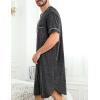 image:imageSWOMOG Mens Nightgown Short Sleeve Lounge Sleep Henley Shirt Pajama Big amp Tall Nightshirt Comfy Nightwear M3XLDeep Grey