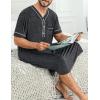 image:imageSWOMOG Mens Nightgown Short Sleeve Lounge Sleep Henley Shirt Pajama Big amp Tall Nightshirt Comfy Nightwear M3XLDeep Grey
