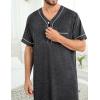 image:imageSWOMOG Mens Nightgown Short Sleeve Lounge Sleep Henley Shirt Pajama Big amp Tall Nightshirt Comfy Nightwear M3XLDeep Grey