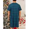 image:imageSWOMOG Mens Nightgown Short Sleeve Lounge Sleep Henley Shirt Pajama Big amp Tall Nightshirt Comfy Nightwear M3XLGreen Black Plaid