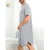 image:imageSWOMOG Mens Nightgown Short Sleeve Lounge Sleep Henley Shirt Pajama Big amp Tall Nightshirt Comfy Nightwear M3XLGrey