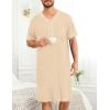 image:imageSWOMOG Mens Nightgown Short Sleeve Lounge Sleep Henley Shirt Pajama Big amp Tall Nightshirt Comfy Nightwear M3XLKhaki