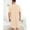 image:imageSWOMOG Mens Nightgown Short Sleeve Lounge Sleep Henley Shirt Pajama Big amp Tall Nightshirt Comfy Nightwear M3XLKhaki
