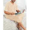 image:imageSWOMOG Mens Nightgown Short Sleeve Lounge Sleep Henley Shirt Pajama Big amp Tall Nightshirt Comfy Nightwear M3XLKhaki