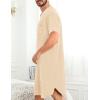 image:imageSWOMOG Mens Nightgown Short Sleeve Lounge Sleep Henley Shirt Pajama Big amp Tall Nightshirt Comfy Nightwear M3XLKhaki