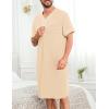 image:imageSWOMOG Mens Nightgown Short Sleeve Lounge Sleep Henley Shirt Pajama Big amp Tall Nightshirt Comfy Nightwear M3XLKhaki
