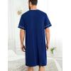 image:imageSWOMOG Mens Nightgown Short Sleeve Lounge Sleep Henley Shirt Pajama Big amp Tall Nightshirt Comfy Nightwear M3XLNavy Blue