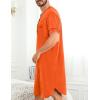 image:imageSWOMOG Mens Nightgown Short Sleeve Lounge Sleep Henley Shirt Pajama Big amp Tall Nightshirt Comfy Nightwear M3XLOrange