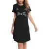 image:imageSWOMOG Nightgown Womens Cotton Night Shirt for Sleeping Cute Print Short Sleeve Sleep Shirts