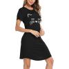 image:imageSWOMOG Nightgown Womens Cotton Night Shirt for Sleeping Cute Print Short Sleeve Sleep Shirts