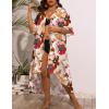image:imageSWOMOG Women Cover Ups Plus Size Swimsuit Chiffon Kimono Long Cardigan Open Front Bathing Suit Summer Flowy Bikini BeachwearColorful Flower