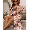 image:imageSWOMOG Women Cover Ups Plus Size Swimsuit Chiffon Kimono Long Cardigan Open Front Bathing Suit Summer Flowy Bikini BeachwearColorful Flower