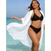 image:imageSWOMOG Women Cover Ups Plus Size Swimsuit Chiffon Kimono Long Cardigan Open Front Bathing Suit Summer Flowy Bikini BeachwearWhite